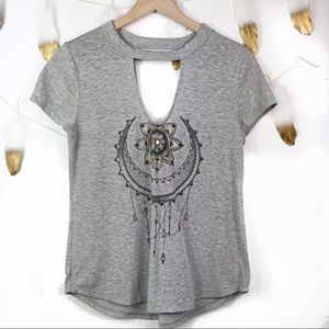 Self E Celestial Cut Out Short Sleeve Top